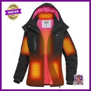 Heated Waterproof Jacket with Battery Pack for Women - Insulated Shell